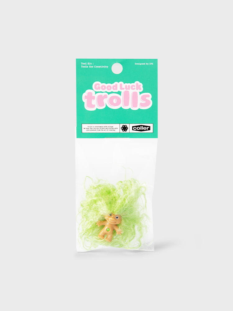 COLLER x UNIVERSAL PVCフィギュアスティコン グッドラック・トロールズ(GREEN) VER.1
