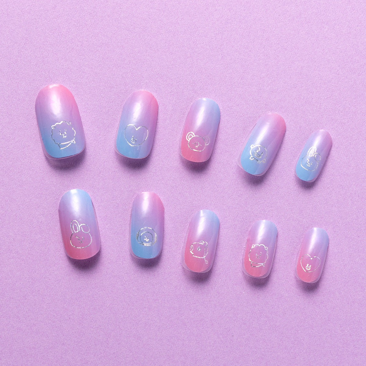 ジェルネイルシール(パープルグラデーション) BT21