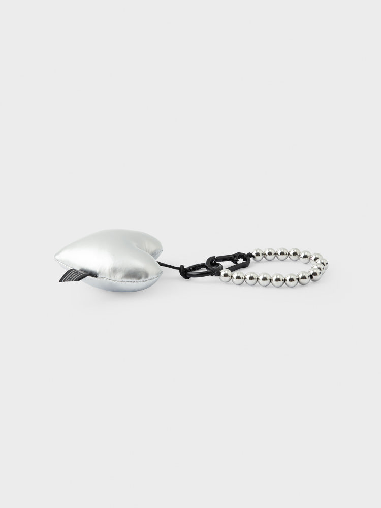 COLLER PADDED ハート型キーリング シルバー