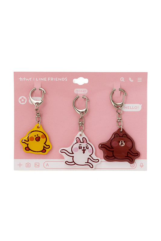 「BROWN バースデー記念」LINE FRIENDS | カナヘイ アクリルキーチェーン HAPPYセット