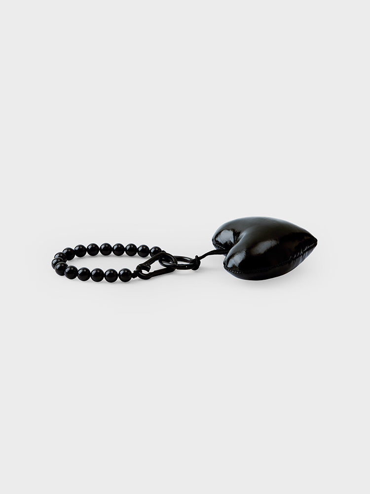 COLLER PADDED ハート型キーリング ブラック