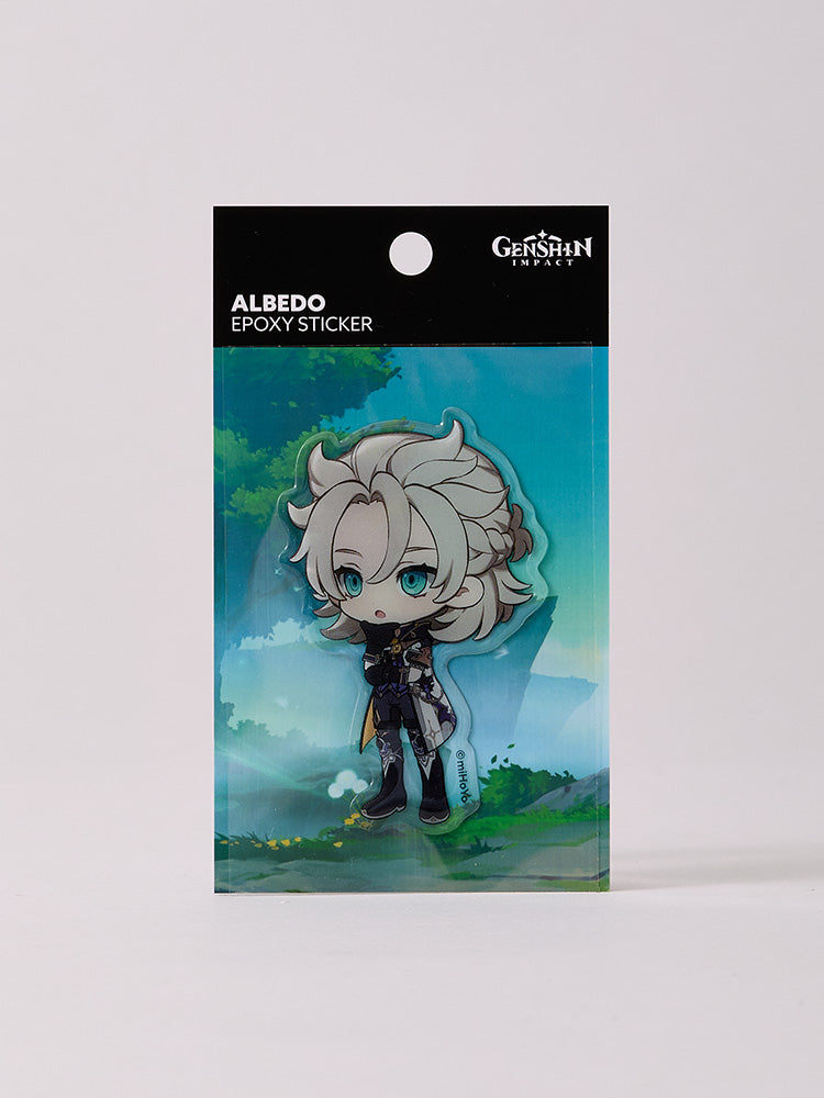 原神×LINE FRIENDS アルベド ちびキャラ 立体ステッカー