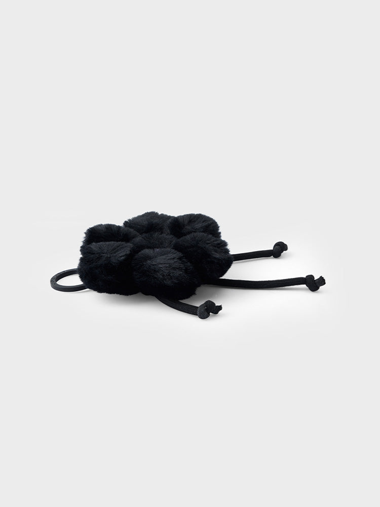 COLLER もふもふぬいぐるみキーリング ブラック