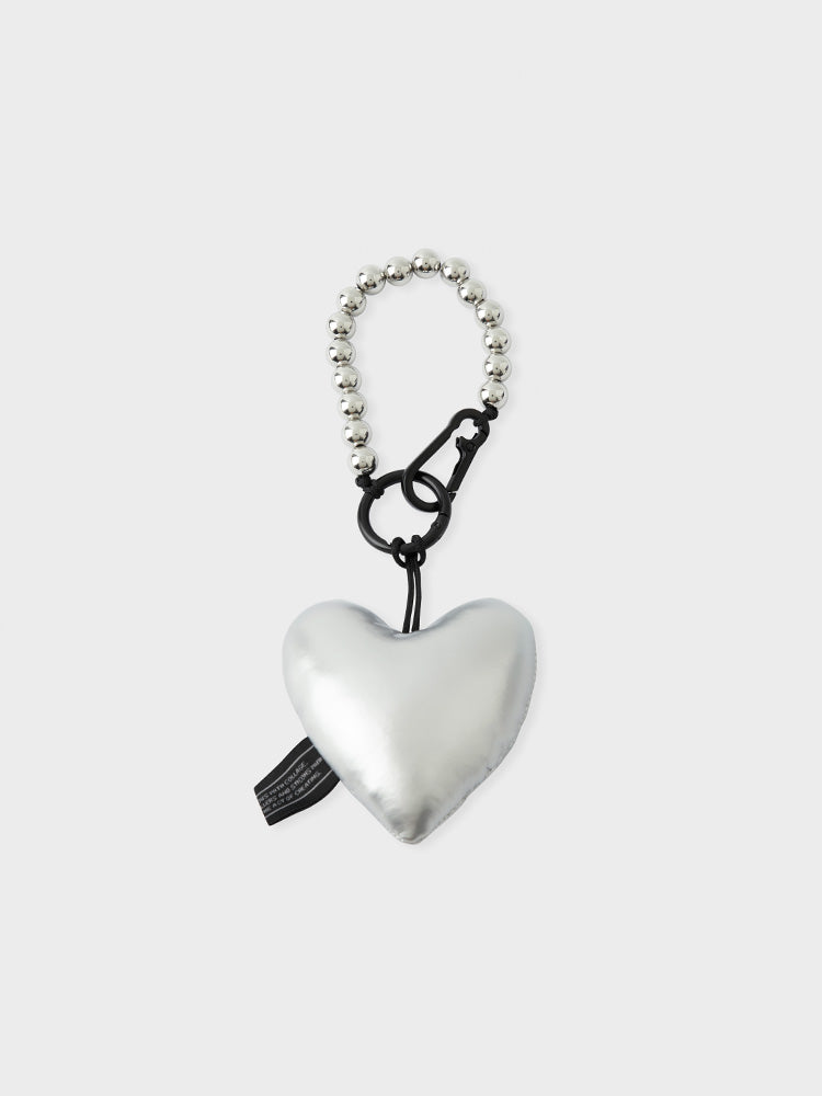 COLLER PADDED ハート型キーリング シルバー