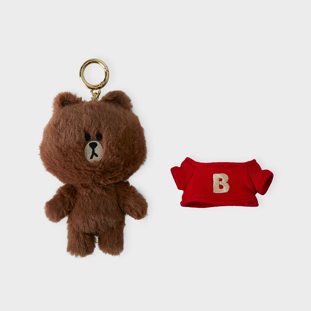 ベーシックTシャツぬいぐるみバッグチャーム ブラウン