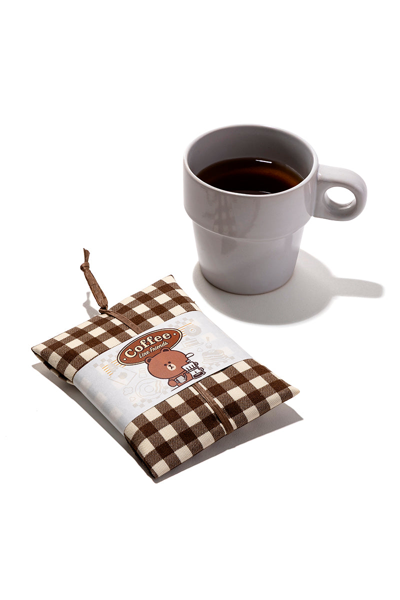 布包みコーヒー(チェック) ブラウン