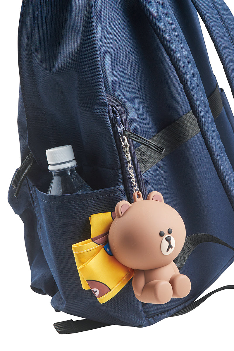 ラバーケース付エコバッグ(ソリッド) ブラウン