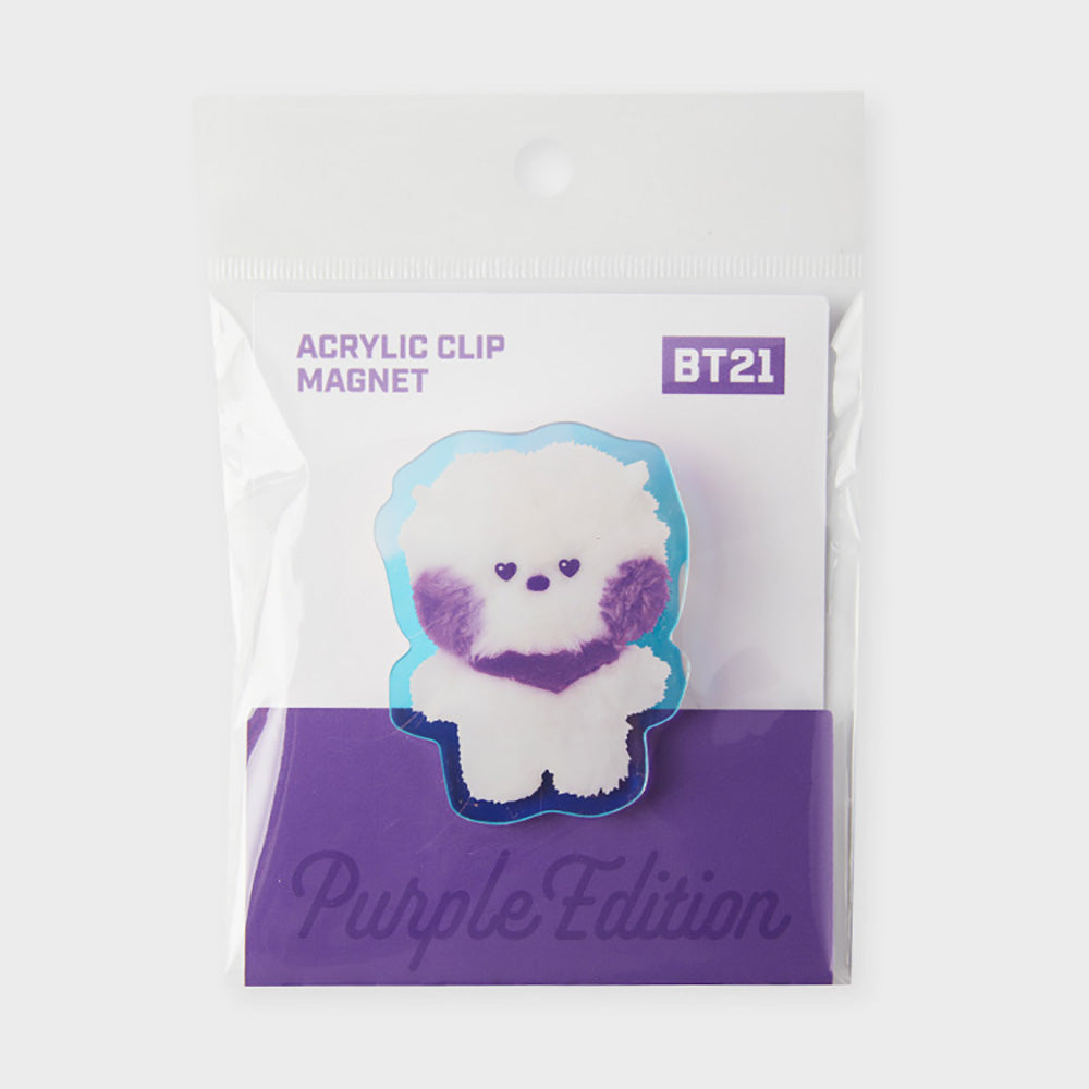 BT21 minini アクリルクリップ マグネット(パープル) RJ