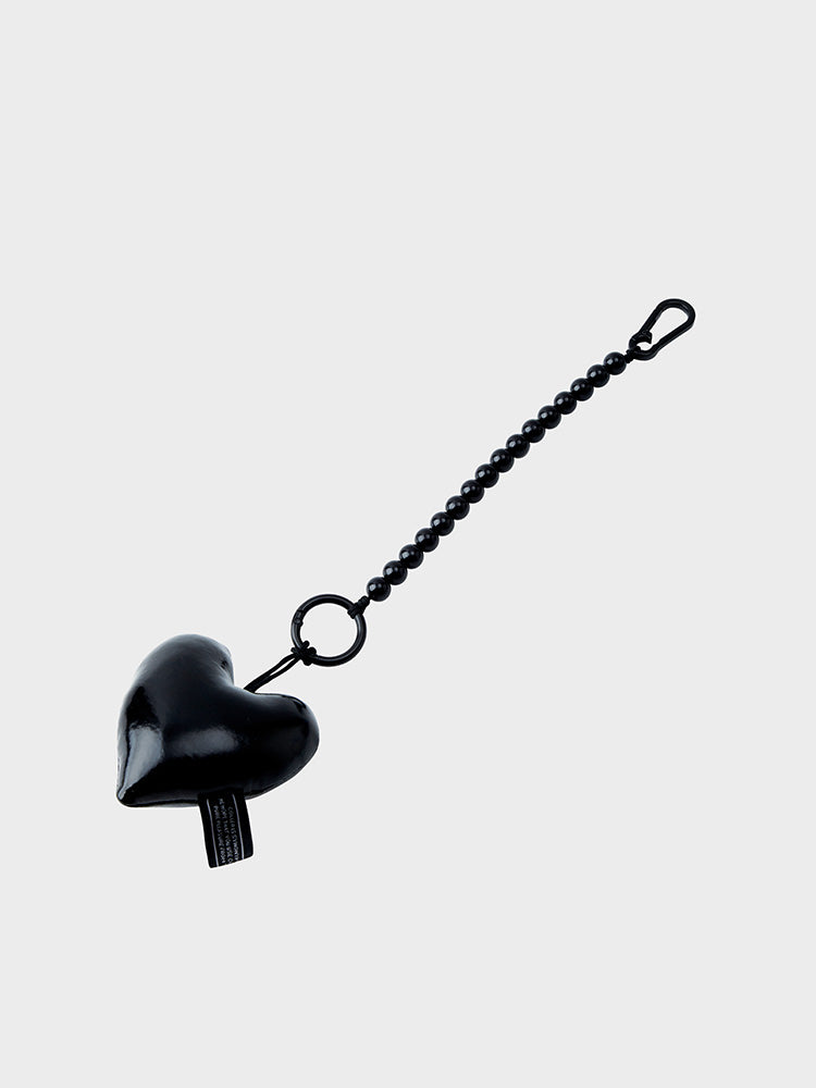 COLLER PADDED ハート型キーリング ブラック