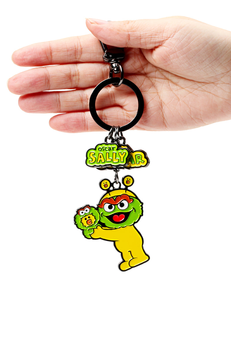 LINE FRIENDS X SESAME STREET メタルキーリング サリー/オスカー