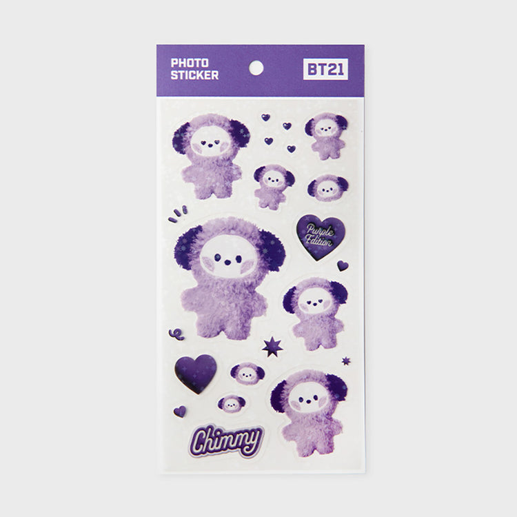 BT21 minini フォトステッカー(パープル) CHIMMY