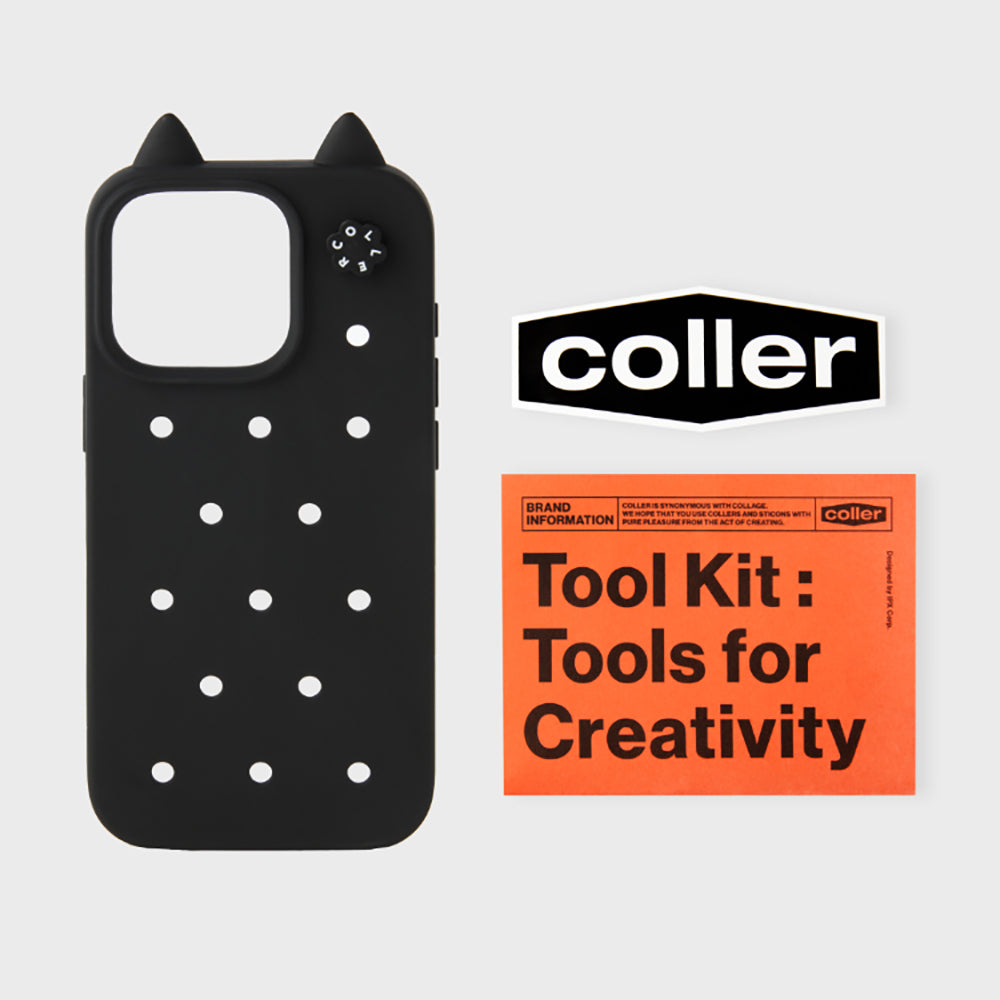 COLLER iPhoneケース MEOW ブラック(16 Pro/16 Pro Max)
