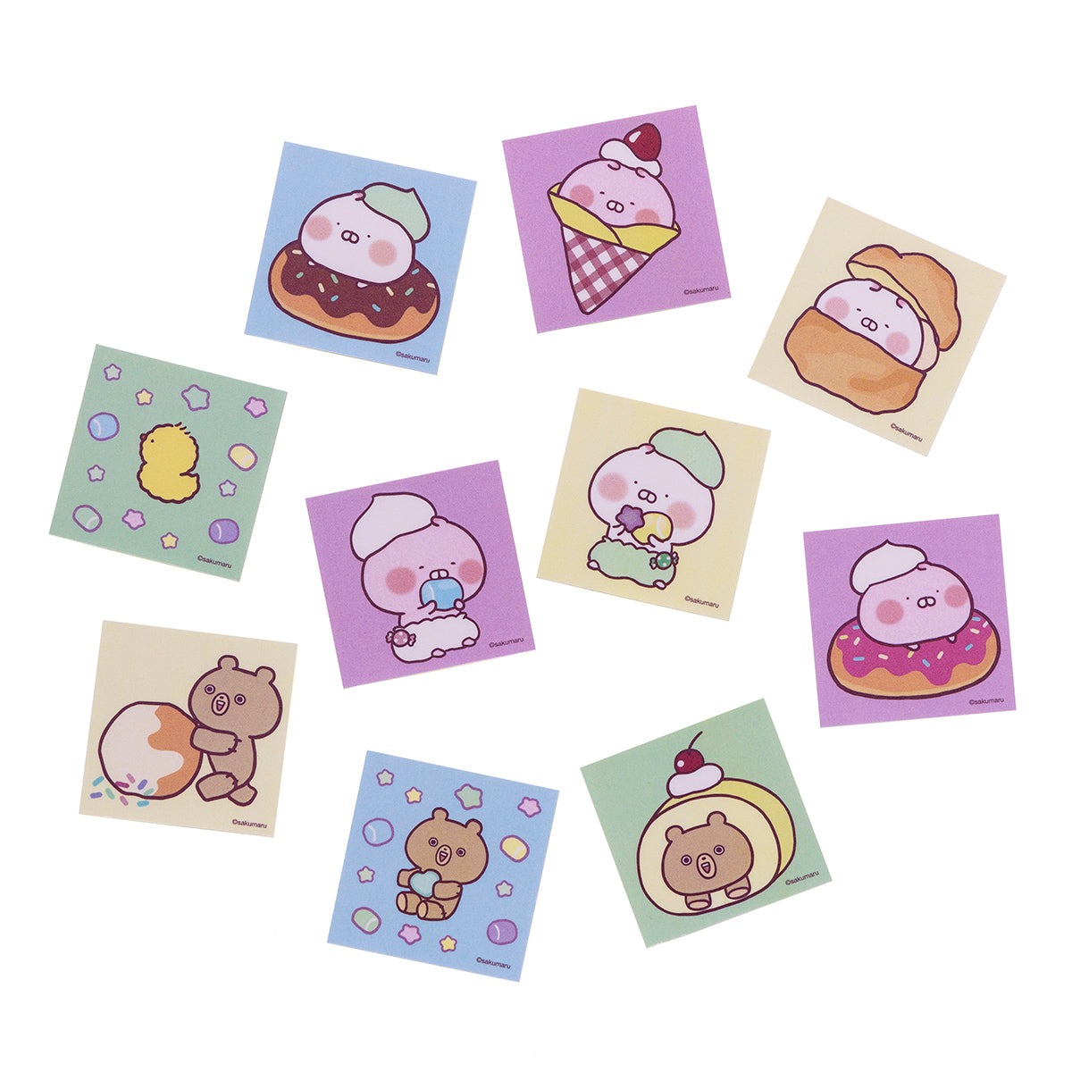 ステッカーランダム 10柄(おかしのおうち) ちびちびうさまる