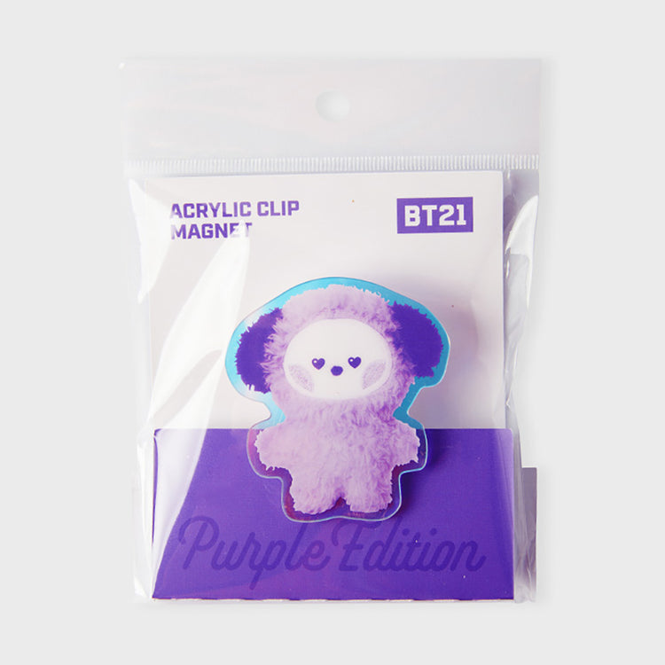 BT21 minini アクリルクリップ マグネット(パープル) CHIMMY