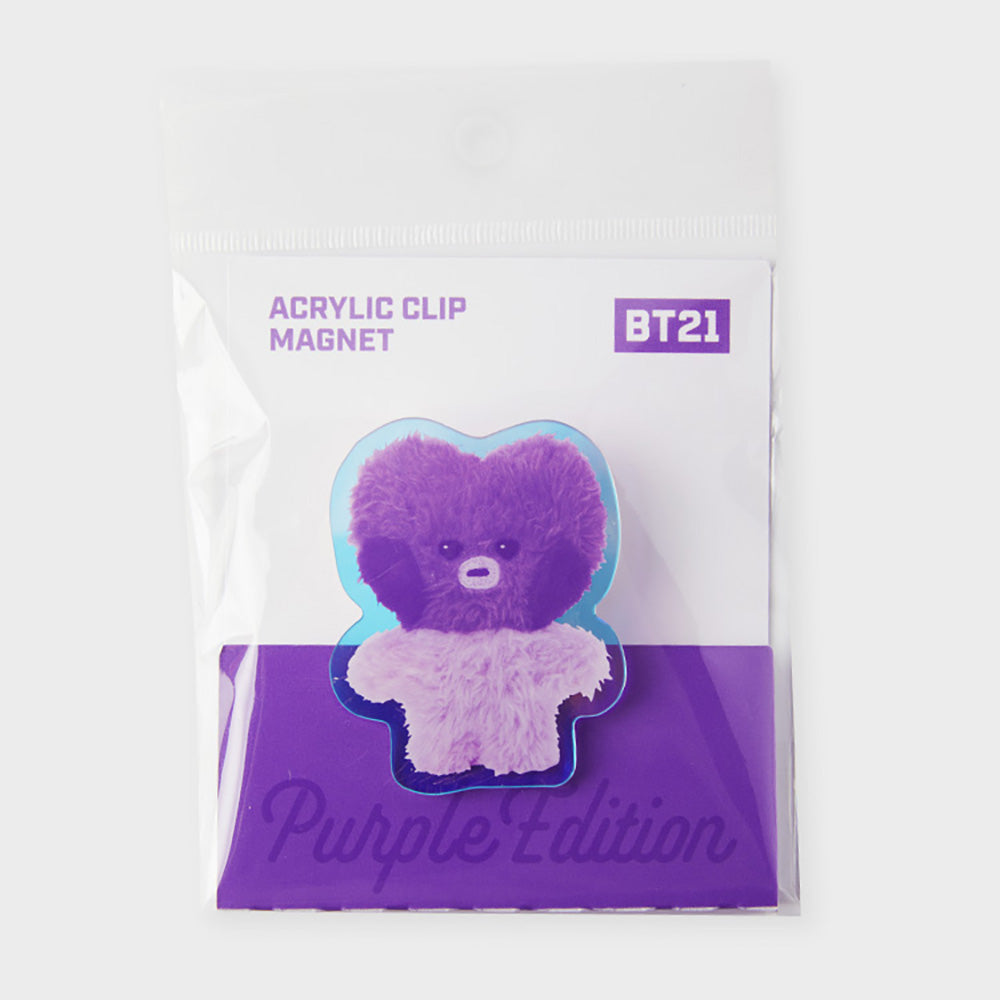 BT21 minini アクリルクリップ マグネット(パープル) TATA