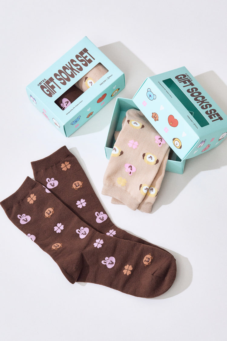 ベーシックデイリーソックス 2pギフトセット(LUCKY) BT21