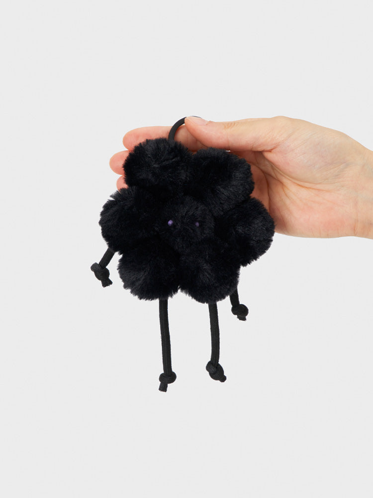 COLLER もふもふぬいぐるみキーリング ブラック