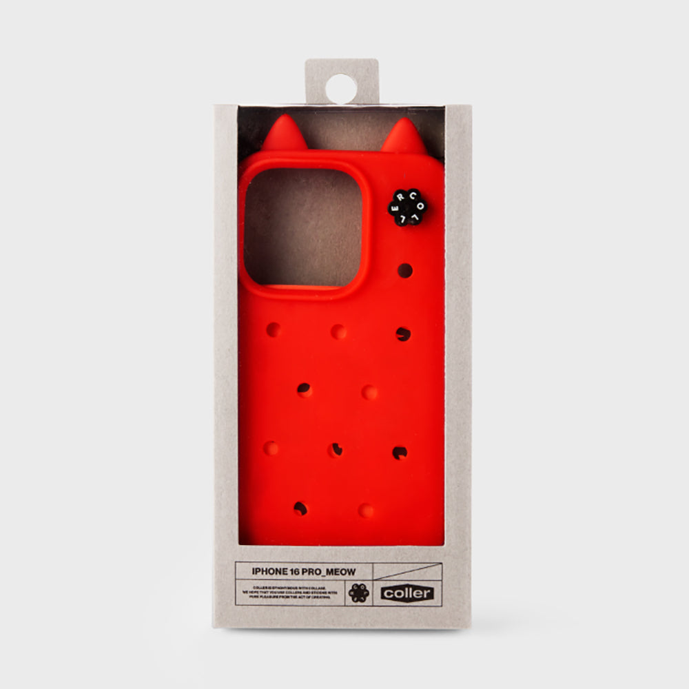 COLLER iPhoneケース MEOW レッド(16 Pro)