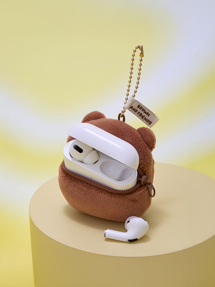 ベーシックミニポーチフェイスキーリング ブラウン