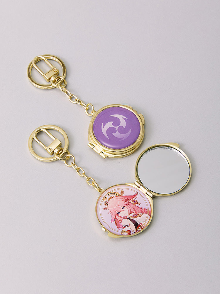 原神×LINE FRIENDS 八重神子 ミラー付きメタルキーリング