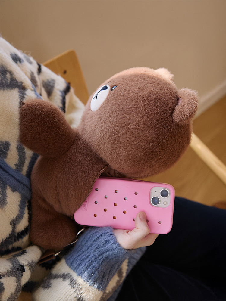 ぬいぐるみクロスバッグ(HUG BROWN) ブラウン