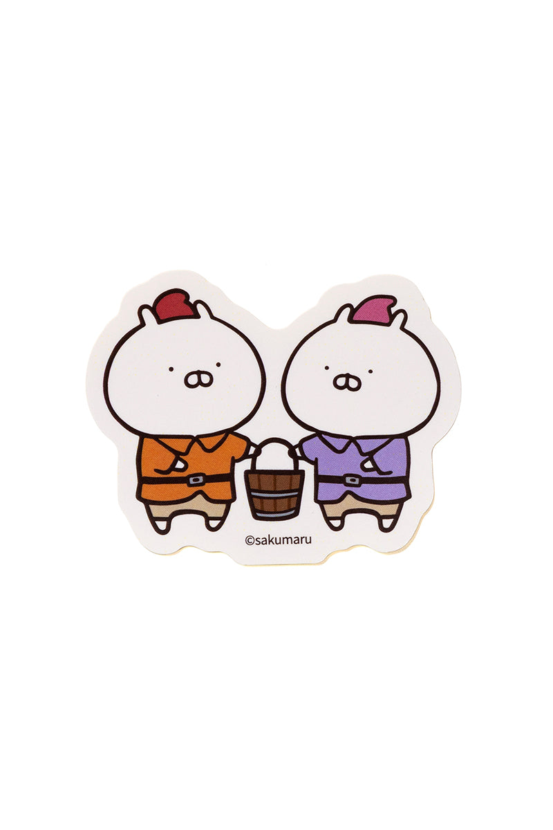 白雪姫 7人の小人 ステッカー オレンジ・パープル(むかしばなし) うさまる