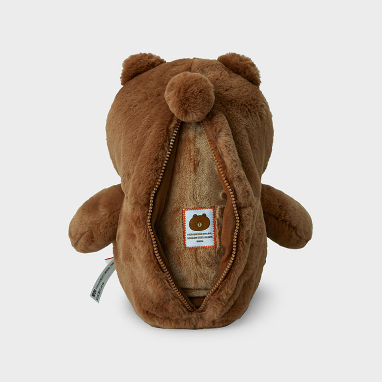 HUG BROWN クッションブランケット ブラウン
