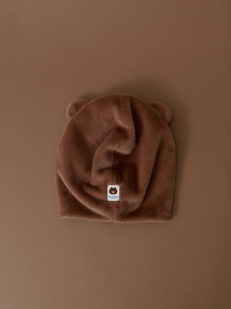 ふわもこぬいぐるみキャップ(HUG BROWN) ブラウン