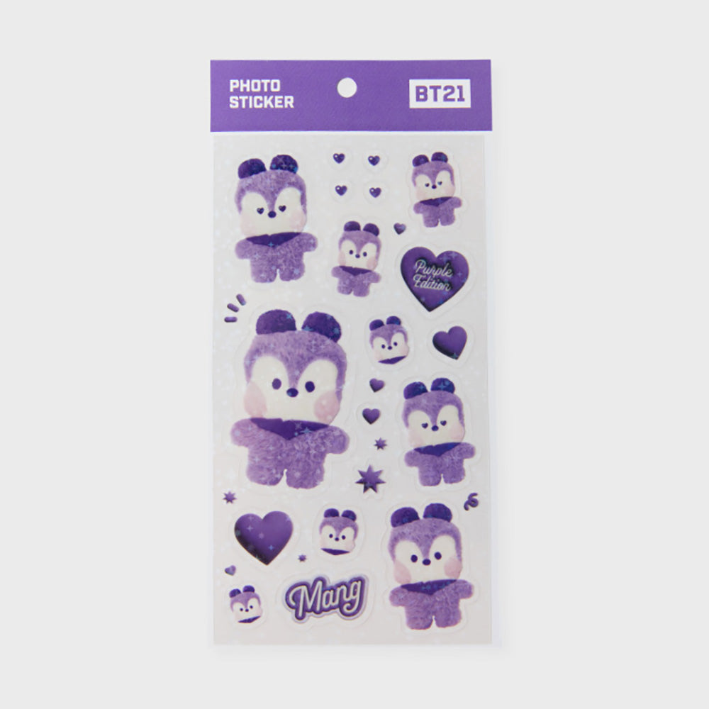 BT21 minini フォトステッカー(パープル)  MANG