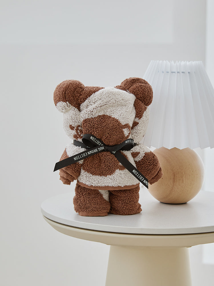 LINE FRIENDS | SONGWOL ブラウン型フェイスタオル(BR) ブラウン