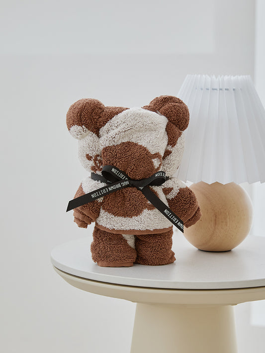 LINE FRIENDS | SONGWOL ブラウン型フェイスタオル(BR) ブラウン