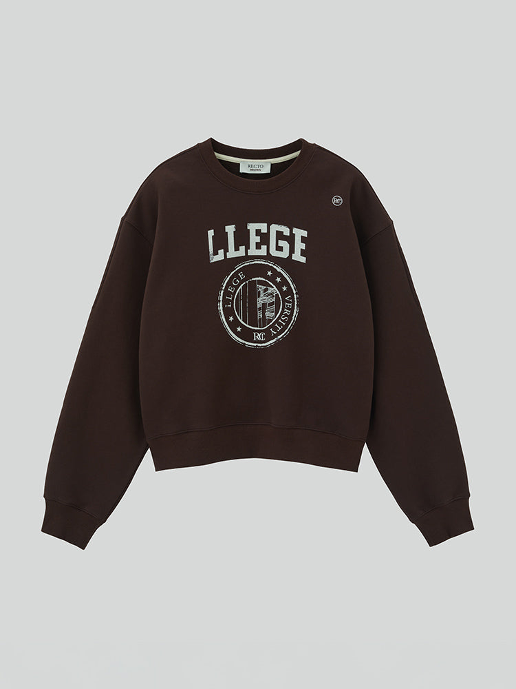 RECTO X BROWN LLEGE ロゴスウェットシャツ ブラウン