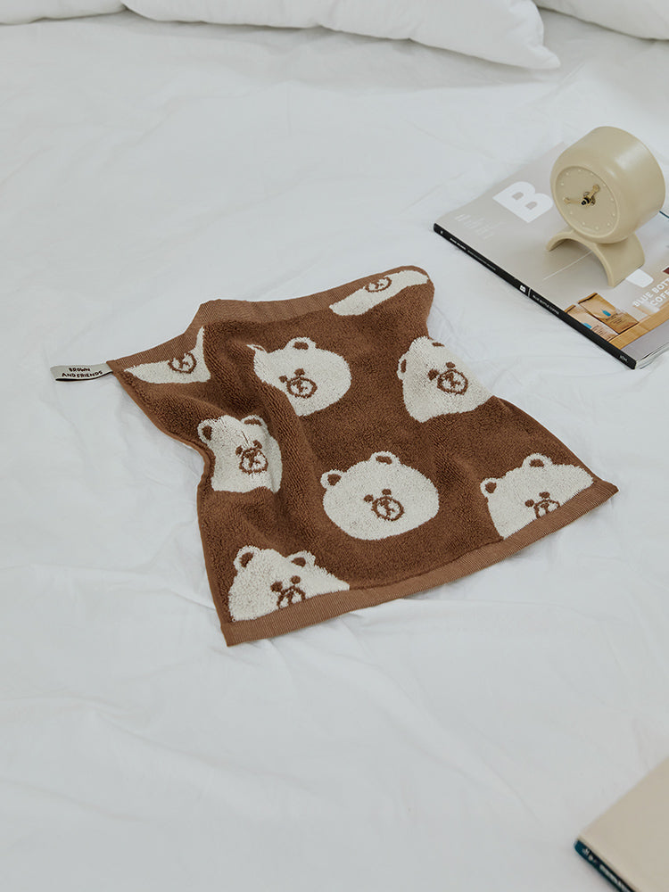 LINE FRIENDS | SONGWOL ベーシックハンドタオル(BR) ブラウン