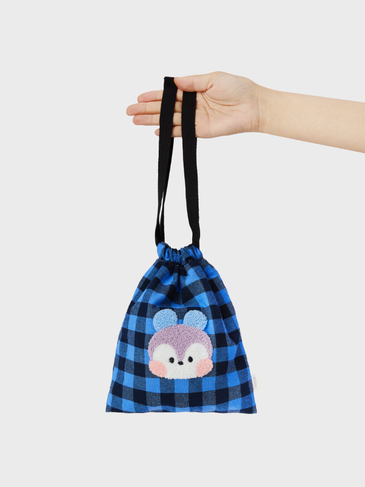 minini ベーシック チェック巾着 MANG