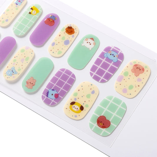 ベビー バディ ジェルネイルシール(グリーンパープル) BT21