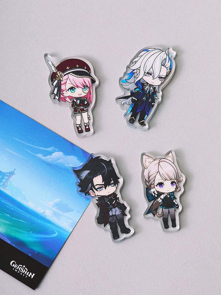 原神×LINE FRIENDS フォンテーヌ ちびキャラ アクリルマグネット4個セット