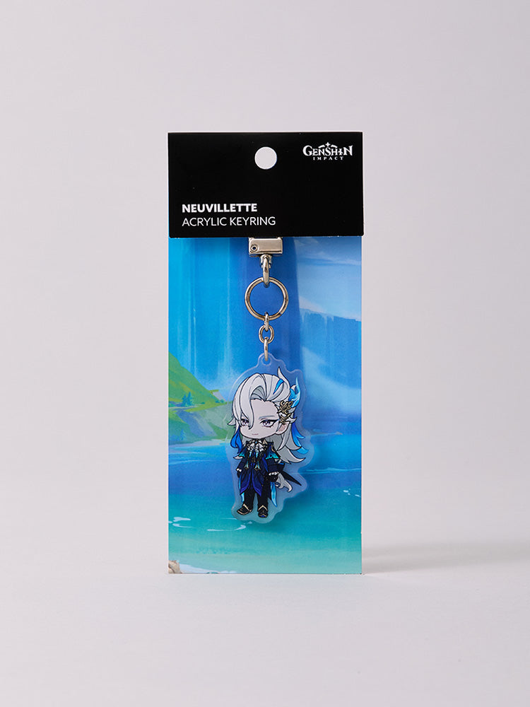 原神×LINE FRIENDS ヌヴィレット ちびキャラ アクリルキーリング
