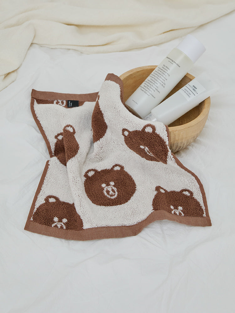 LINE FRIENDS | SONGWOL ベーシックハンドタオル(BR) ブラウン