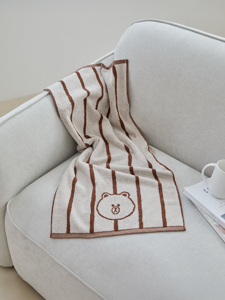 LINE FRIENDS | SONGWOL ベーシックフェイスタオル(IV) ブラウン