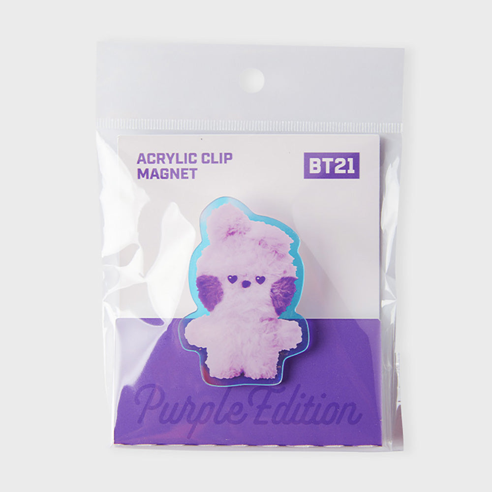 BT21 minini アクリルクリップ マグネット(パープル) COOKY
