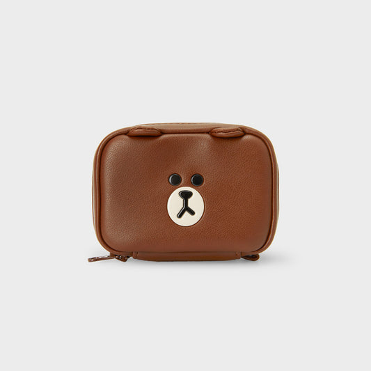 レザーライクポーチ Sサイズ ブラウン