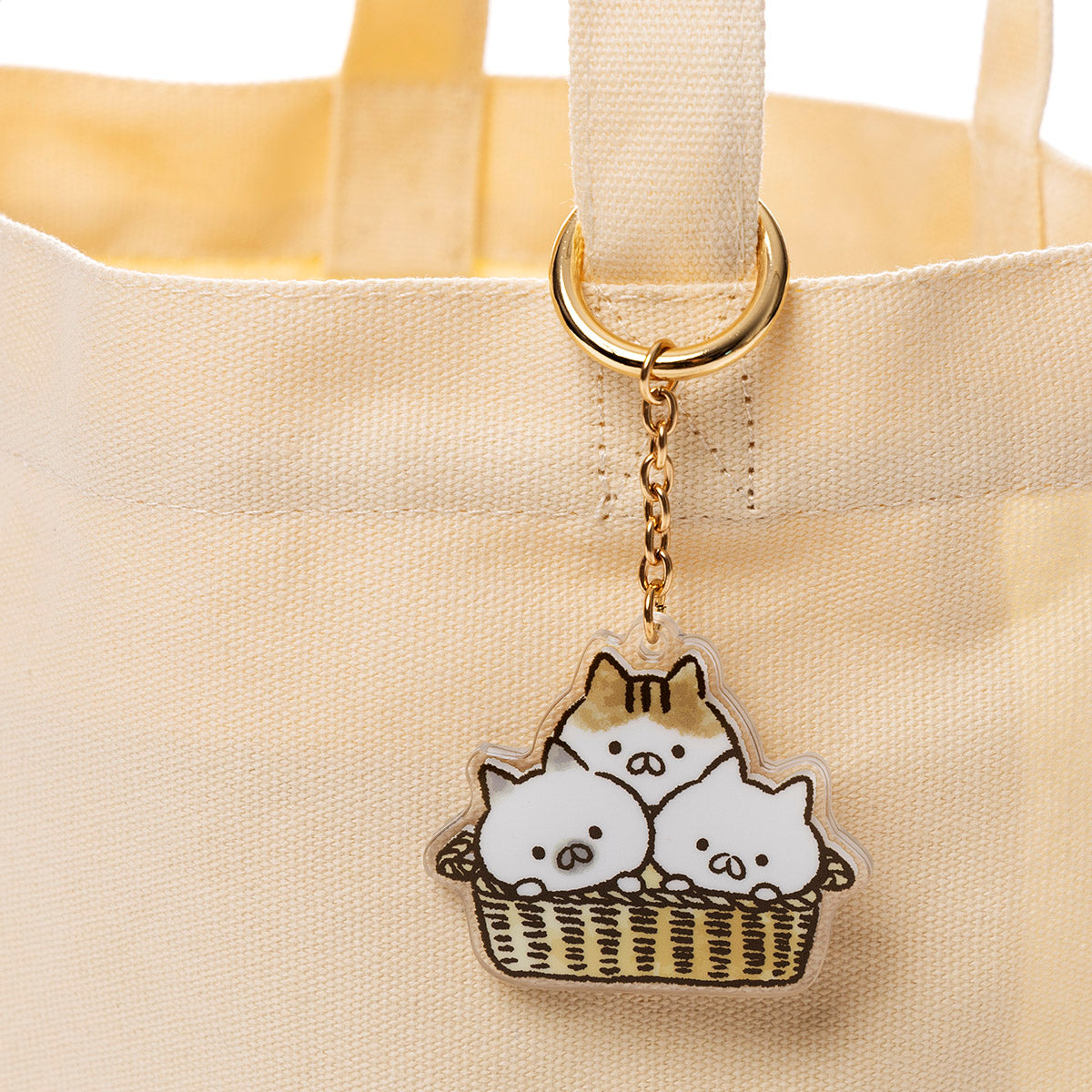 アクリルキーチェーン かご(ねこのしゅうかいじょ) ねこぺん日和