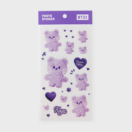 BT21 minini フォトステッカー(パープル)  KOYA