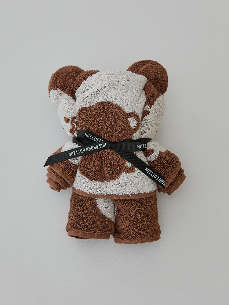 LINE FRIENDS | SONGWOL ブラウン型フェイスタオル(BR) ブラウン