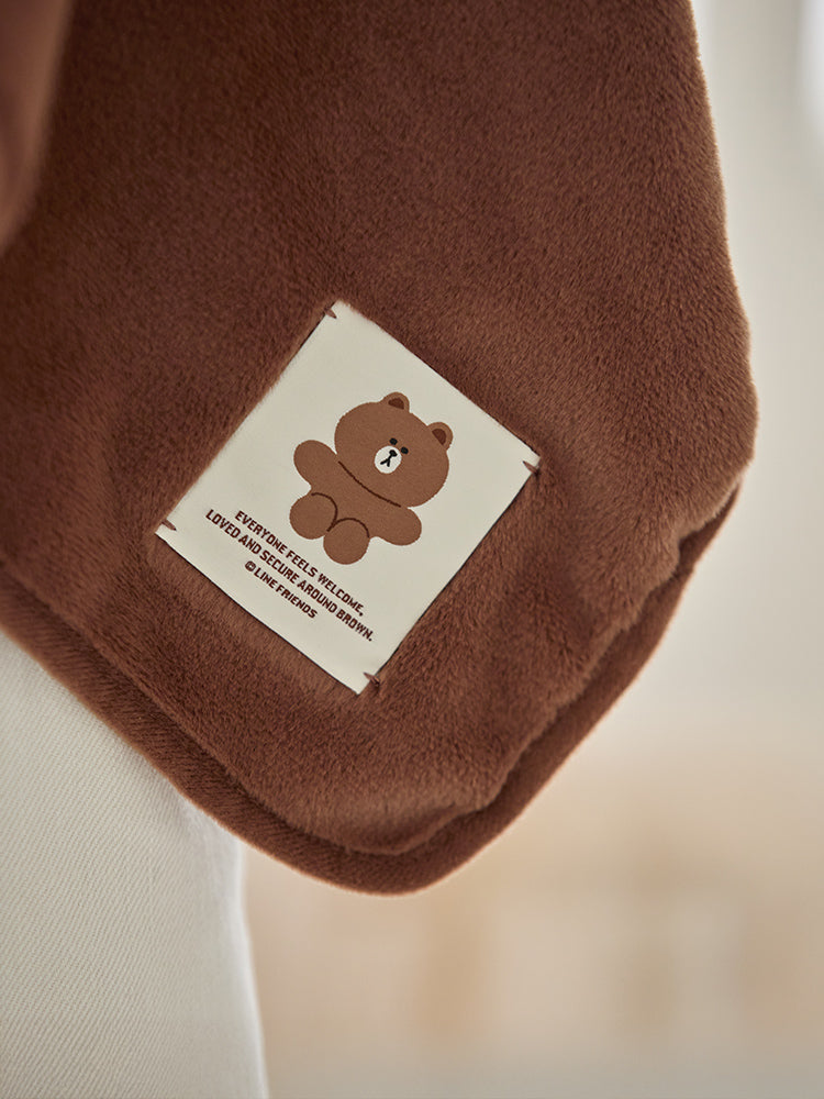 フード付きブランケット(HUG BROWN4) ブラウン – LINE FRIENDS SQUARE