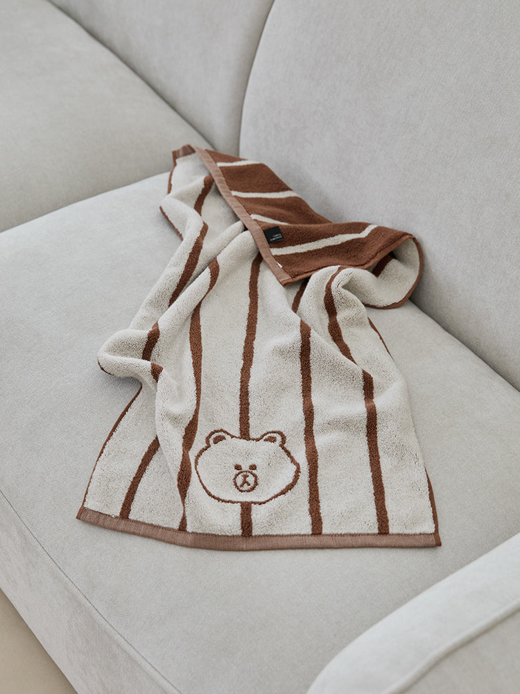 LINE FRIENDS | SONGWOL ベーシックフェイスタオル(IV) ブラウン