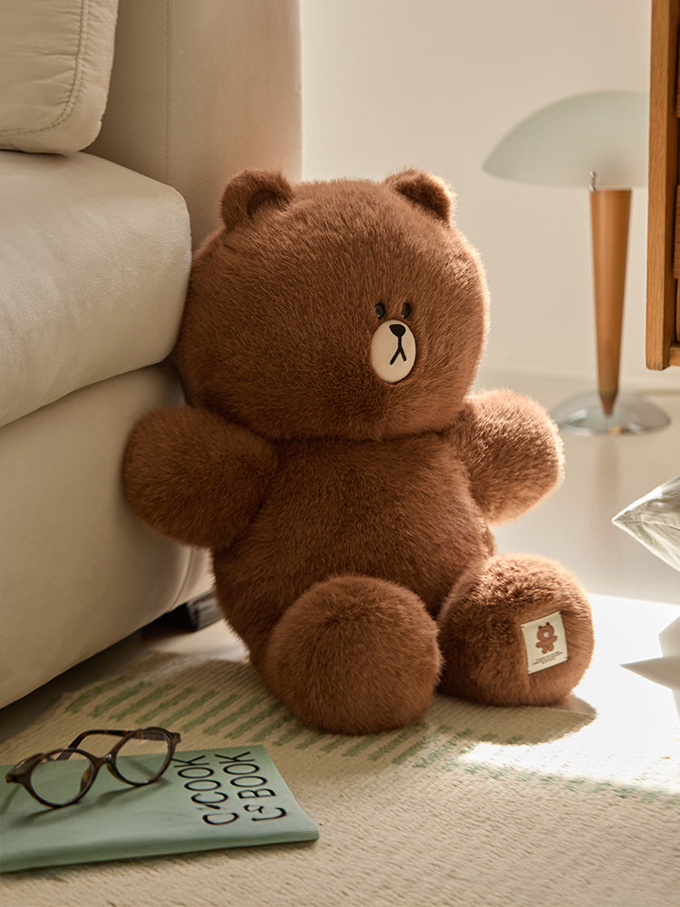 茶色のぬいぐるみ*4 SHOOKY ふわくたぬいぐるみ＋おすわりぬいぐるみセット – LINE FRIENDS