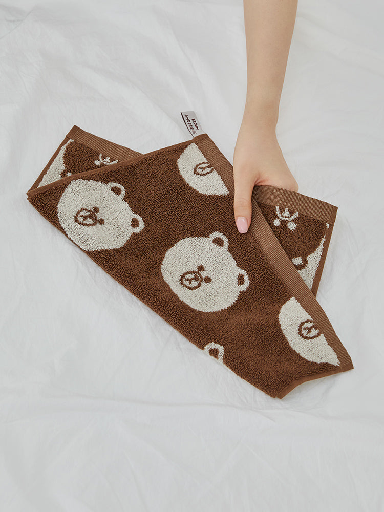 LINE FRIENDS | SONGWOL ベーシックハンドタオル(BR) ブラウン