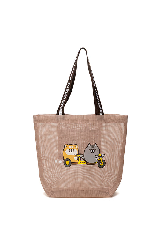 メッシュトート(GO OUT) ボンレス犬とボンレス猫