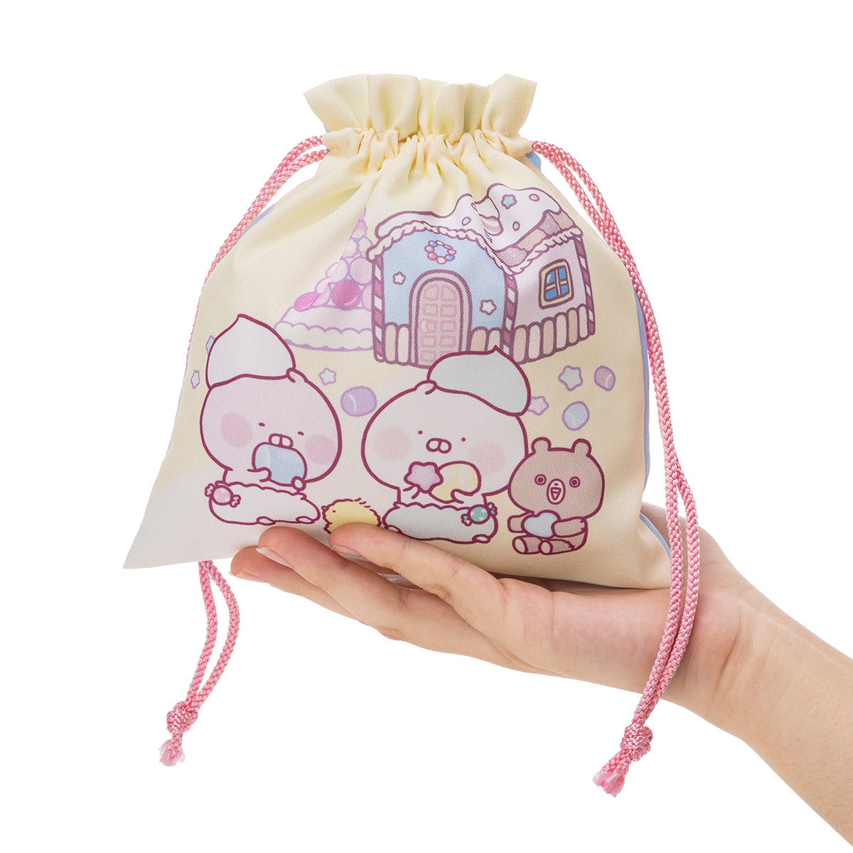 巾着 Mサイズ(おかしのおうち) ちびちびうさまる